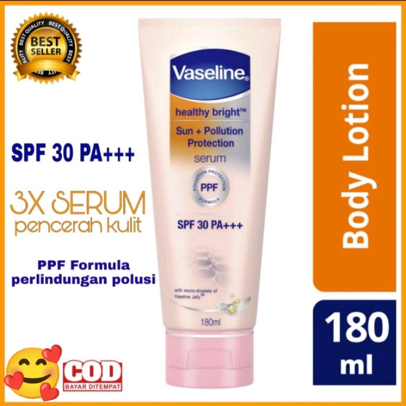 Vaseline gluta hya Healthy Bright Hijab All Day Radiant Soft Glow Firm Glow Fresh Vitamin Body Serum Cooling Healthy Bright Sun Pollution Spf 30 180ml sun pollution flawless bright omega night refreshing serum overnight radiance repair 200ml 330ml