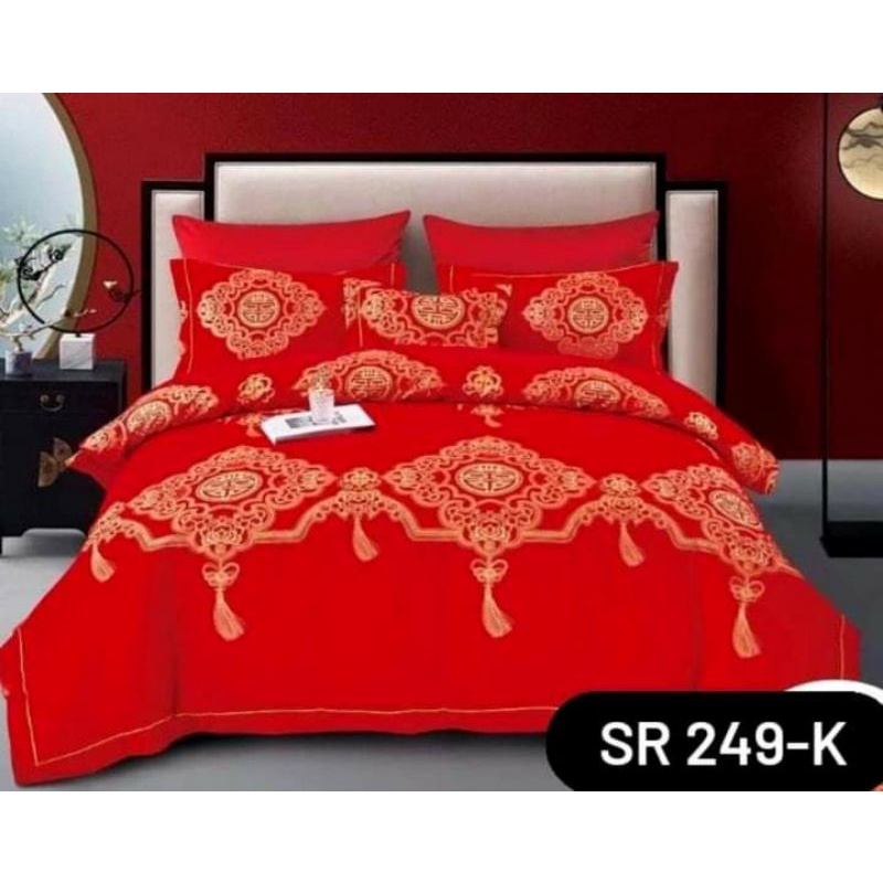 SPREI CHINESE WEDDING MERAH HOMEMADE KATUN JEPANG SHUANG XI TERBARU