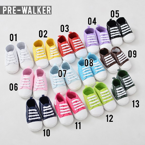 Sepatu Prewalker Bayi - Sepatu Sneaker Baby Warna Soft Anti Slip M047