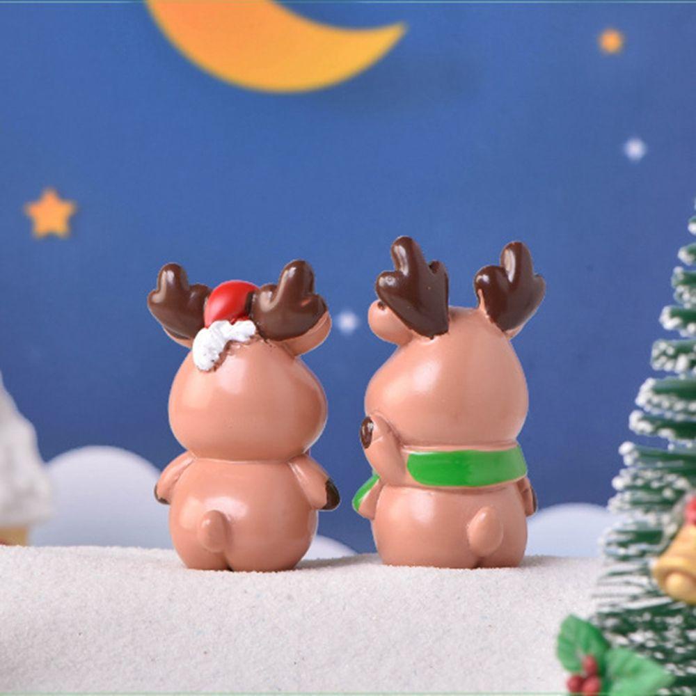 Augustina Elk Decoration Dekorasi Liburan Lucu Elk Series Patung Resin Perlengkapan Dekorasi Dekor Natal