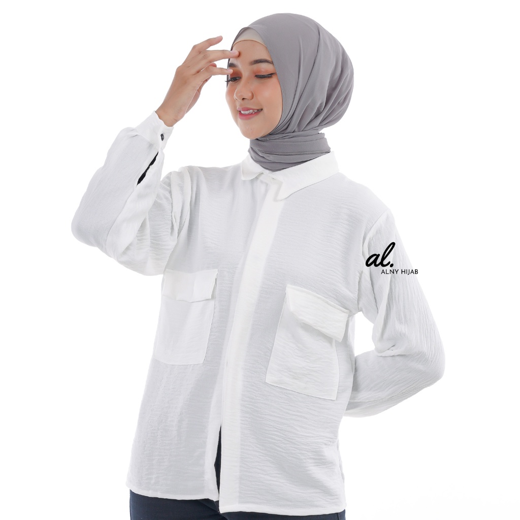 Alny Hijab - Kemeja Wanita Crinkle / Kemeja Crinkle Premium