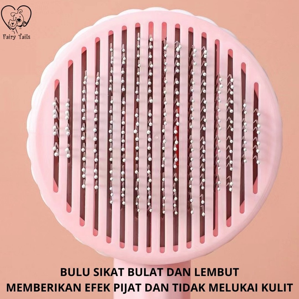 Sikat Sisir Bulu One Click Otomatis Untuk Anabul Anjing dan Kucing / Pet Comb Brush Grooming Cat Dog