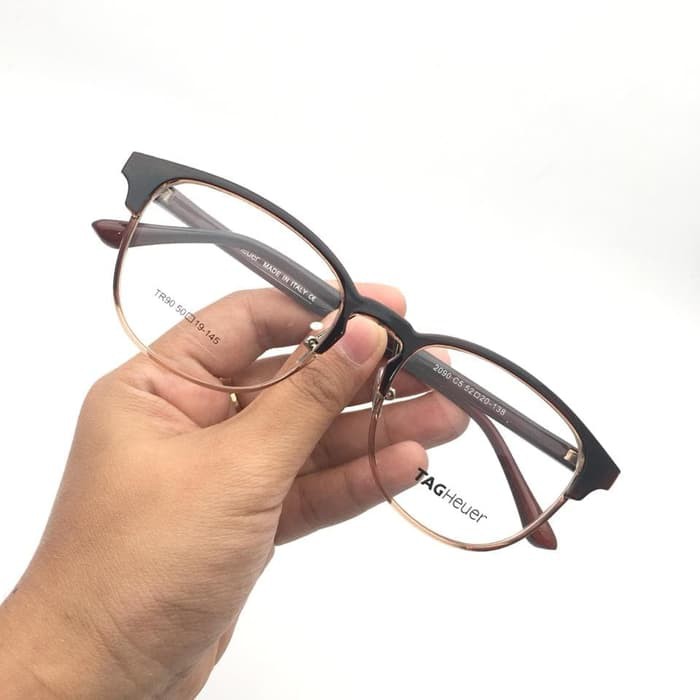 kacamata frame Tagheuer 2090 paket lensa essilor crizal alize - Foto Ke Satu