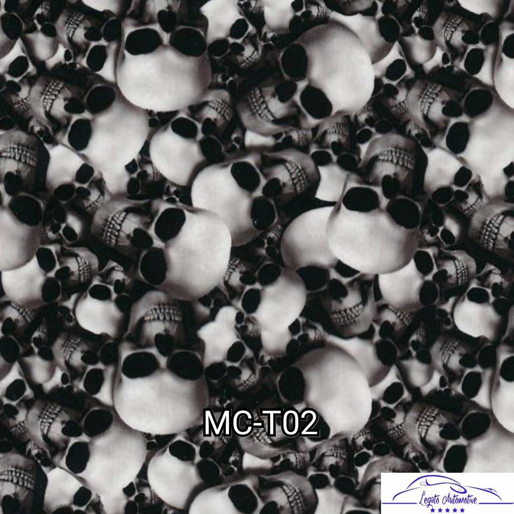 WTP CARBON CELUP MOTIF TENGKORAK MURAH KODE MC-T02 WATER TRANSPER PRINTING FILM HYDROGRAPHIC,BUKAN K