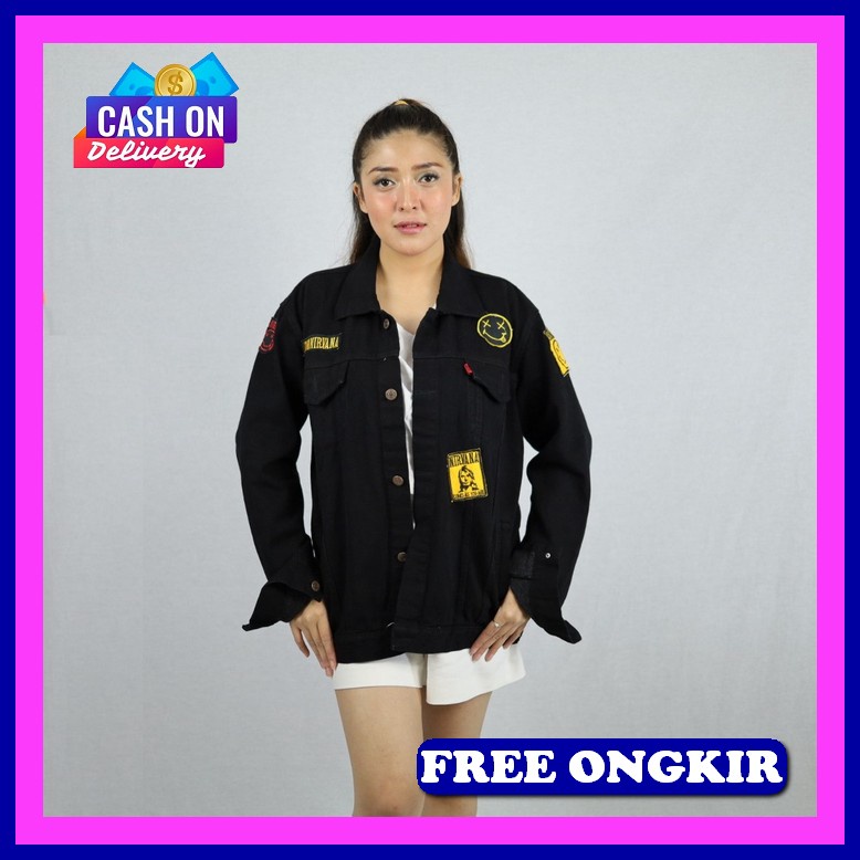 Naomi Cropped Jaket Jeans Wanita Oversize Lavender Nonstretch Pre Ob823 Amr Original - Toxic Jacke M