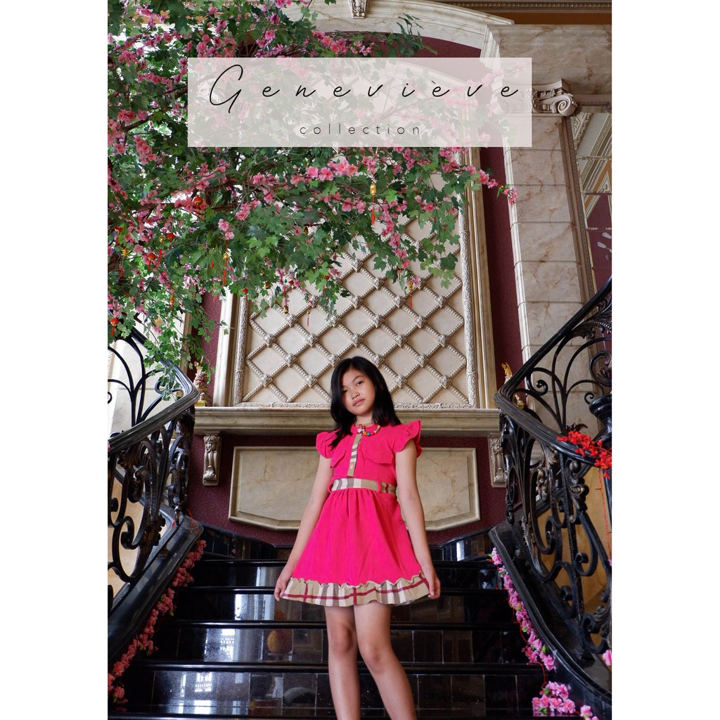 Mini dress cantik kotak" anak perempuan umur 6 - 12 tahun