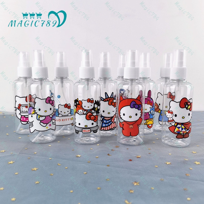 Magic789 100ML Cartoon Spray Bottle Red Hello Kitty Travel Size Bottles Refillable Container for Cosmetic