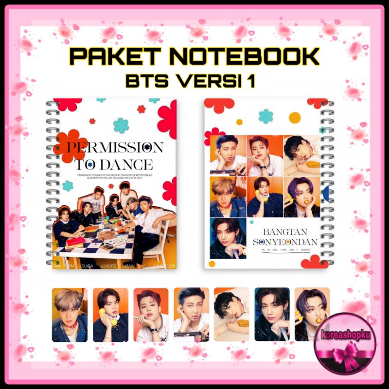 PAKET NOTEBOOK BTS PERMISSION TO DANCE KPOP JUNGKOOK TAEHYUNG JIMIN SUGA RM SEOKJIN JHOPE KOREAN