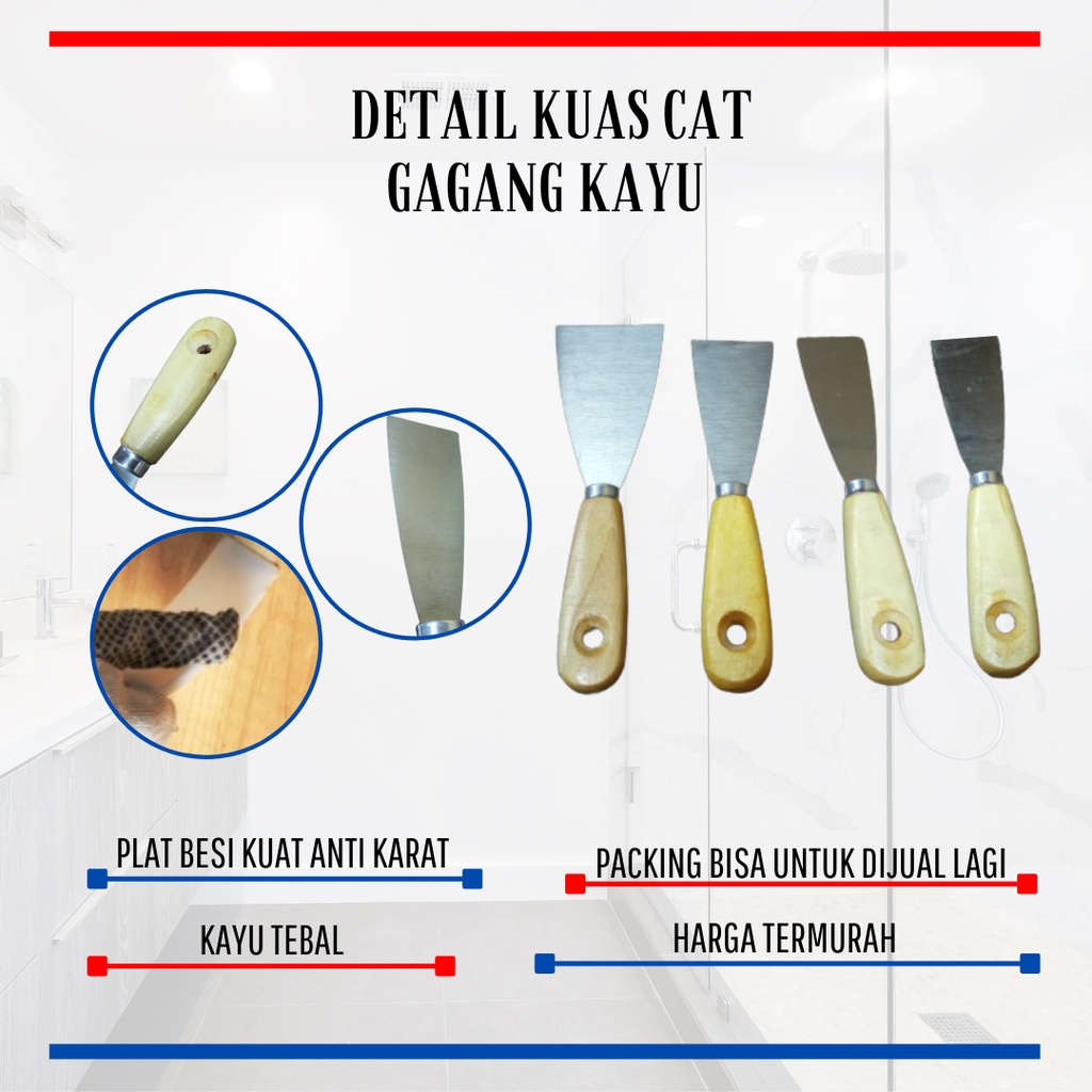 KAPI CAT GAGANG KAYU UKURAN 1,5inch / 2inch / 2.5 inch / 3 inch