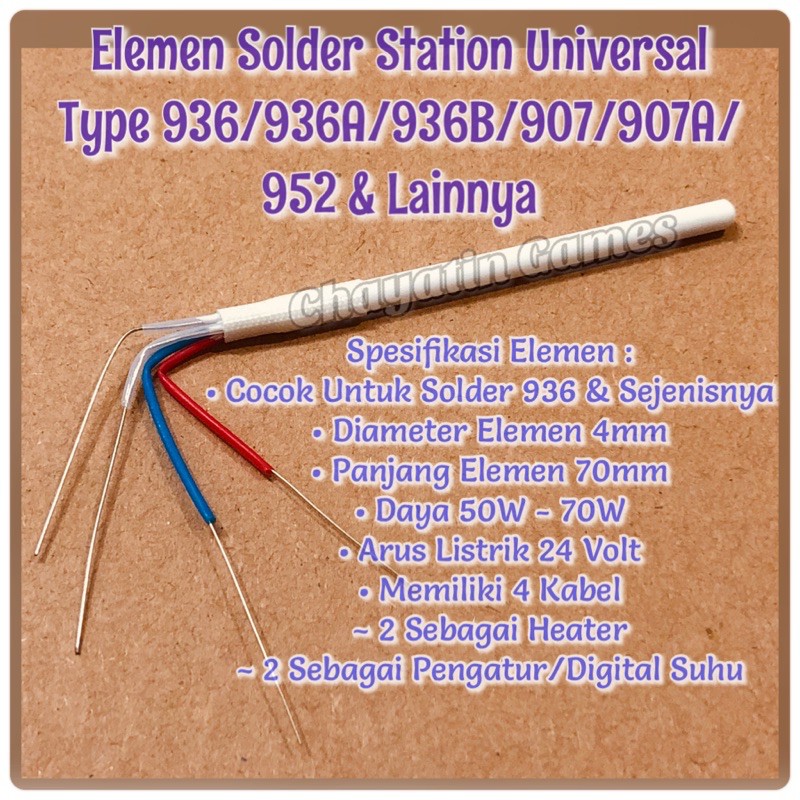 Elemen Solder Station Universal untuk Type 936 - 907 - 908 &amp; Lainnya