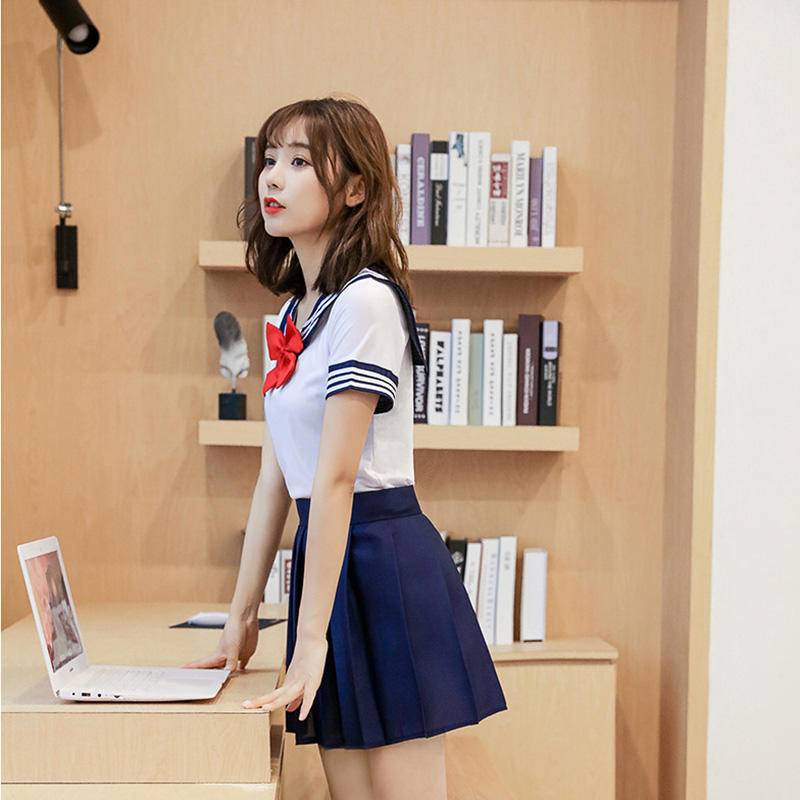 【Wetrose】New Jepang dan Korea Students School Uniform Suit Uniform JK Seragam Siswa Sailor Suit Seifuku Set