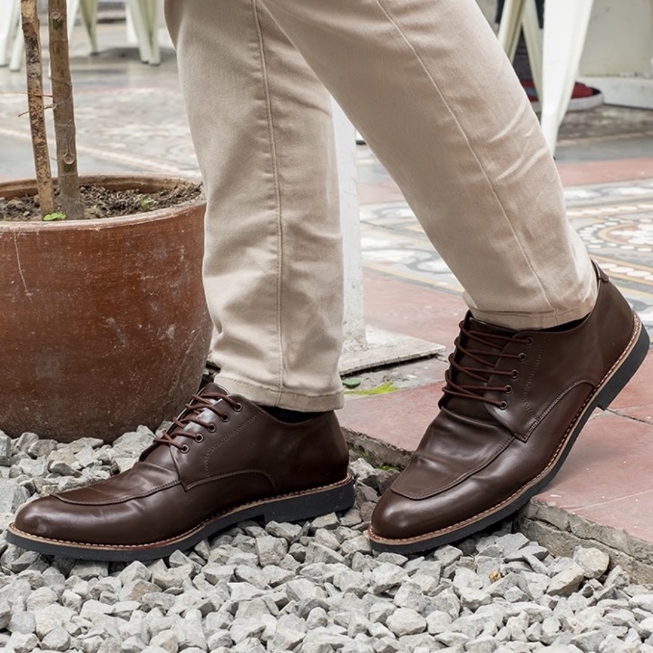 ALAVES BROWN |ManNeedMe x Lvnatica| Sepatu Pantofel Pria Formal / Kantor - Derby Shoes ORI