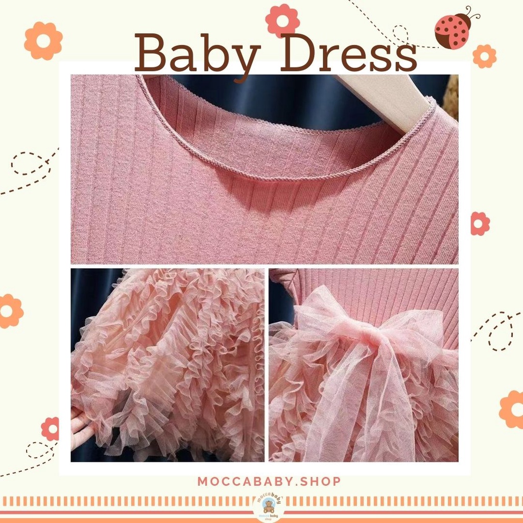 MBSS - DRESS WINTER RIBB EBV Baju Dress Anak Perempuan Import