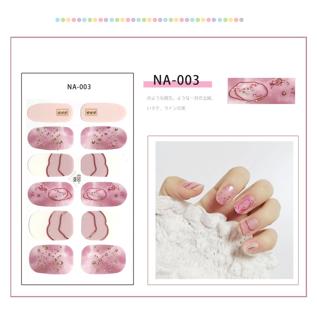 Na001-020 12pcs / Lembar Stiker Kuku Palsu 3d Bronzing Untuk Nail Art Diy