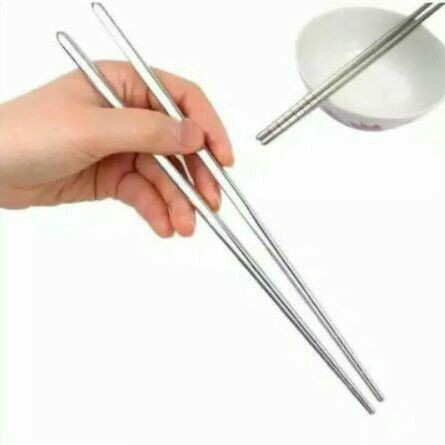 Sepasang Sumpit Stainless / Sumpit Korea / Sumpit Jepang / Sumpit Dewasa / Peralatan Makan Korea
