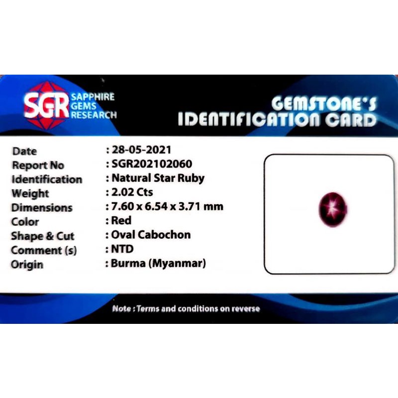 Ruby star burma + memo