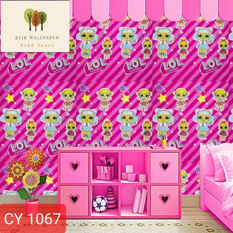 Wallpaper Sticker CY 1067 LOL pink anak anak cute lucu