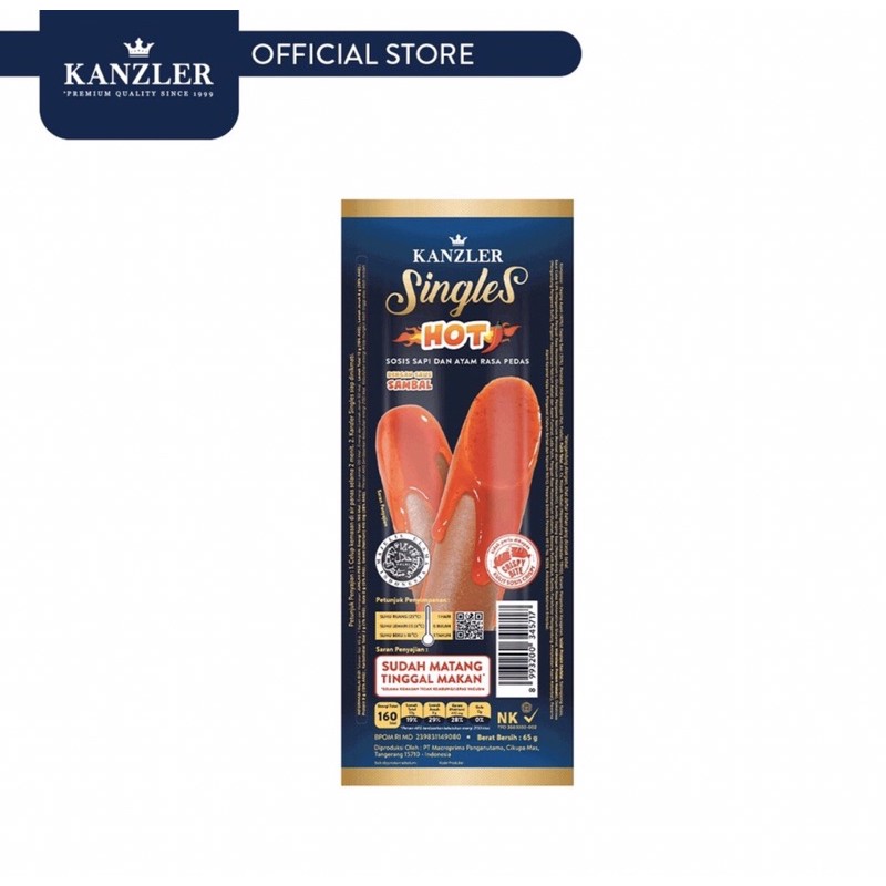 

Sosis Kanzler Singles Hot 65gr