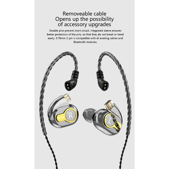 [Garansi Resmi 🇲🇨] BLON BL-05 BL05 with Mic Carbon Nanotube (CNT) Diaphragm Hifi Earphone