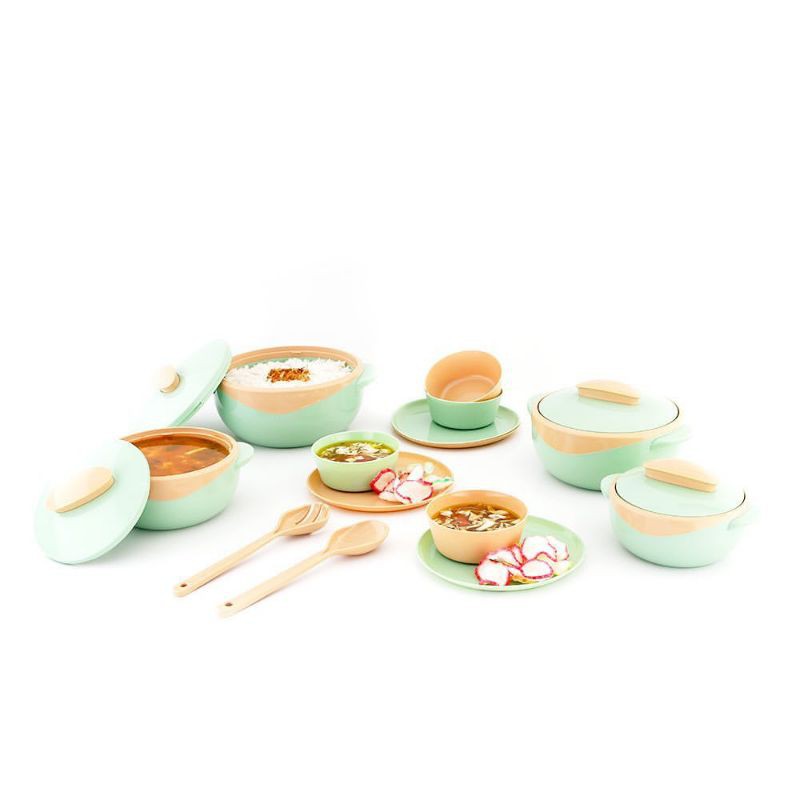 Wadah Piring Set Melamine Plastik Warna Pastel Tempat Nasi Sup Serving Set Vienna