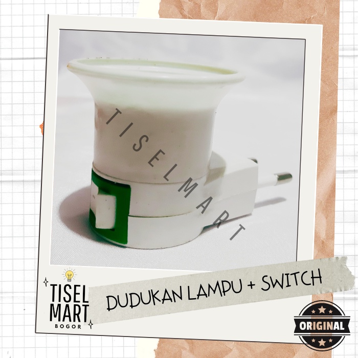 Fitting Lampu E27 Colokan + Switch ATN 3A 250V