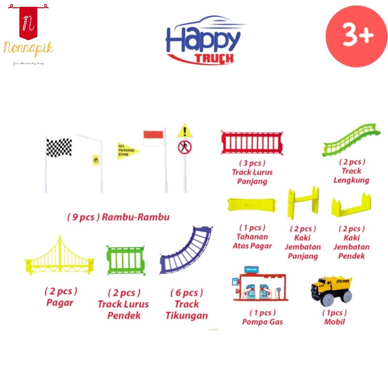 Happy Truck City Track - Track Set Mobil Mobilan