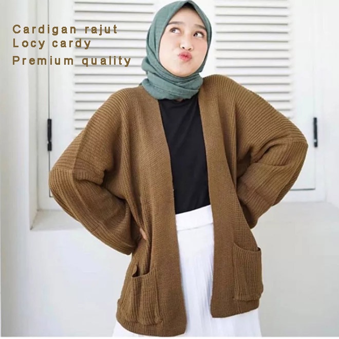 Cardigan korean style baju rajut wanita bahan premium korean style Locy cardi omtedcollection