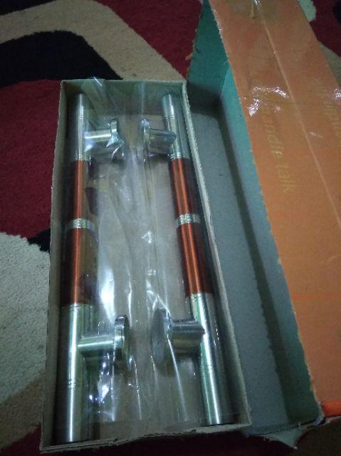 Handle Pintu Gold Tarikan Pintu 33 Cm Gagang Pintu Rumah Bulat Kunci Stainless Natural Coklat Cowak