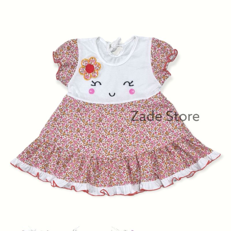 Baju dress bayi 0-6 bulan motif baju anak perempuan Dress pesta bordir rok bayi terusan anak balita baju atasan cat flower