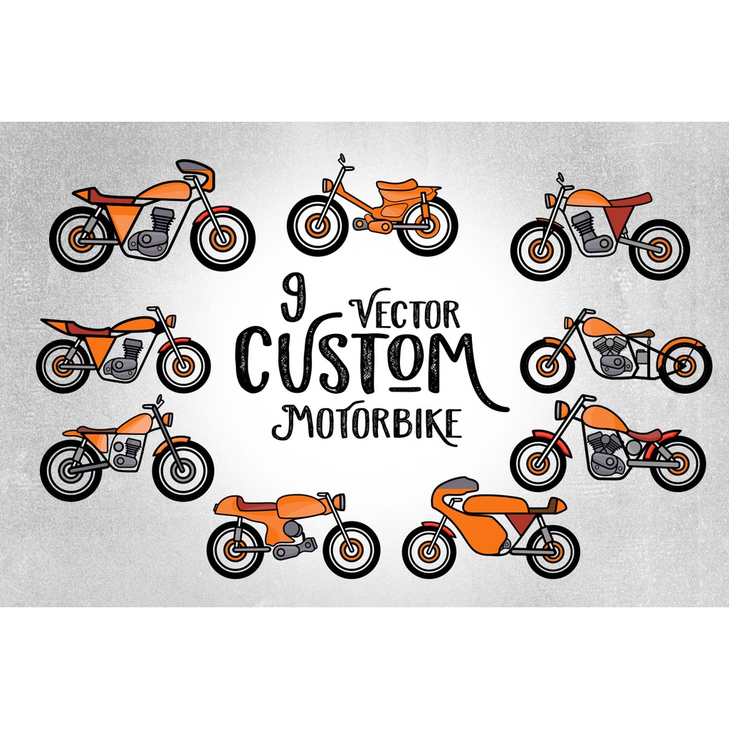 9 Custom Motorbike Vector