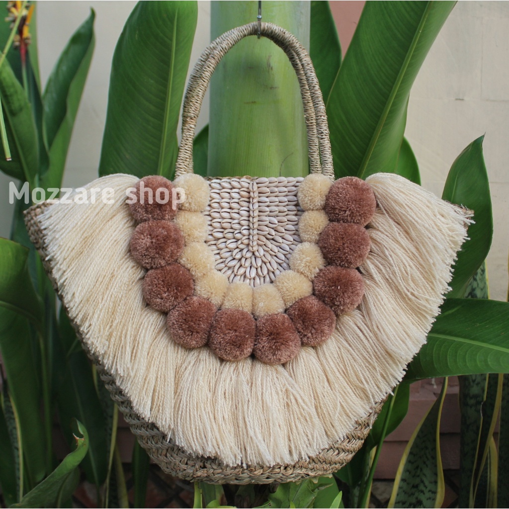 tas mendong pom pom |tas pantai bali |tas etnik |tas anyaman bali | tas bali murah