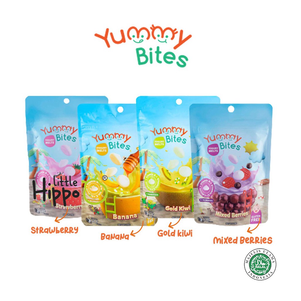 Yummy Bites Yogurt Melts 20gr (1tahun) / Yummybites Yogurt Melts 20gr / Snack MPASI / Snack Bayi / Snack Anak / Cemilan Bayi / Cemilan Anak /  Non MSG / Non pengawet / Non gula / Non garam