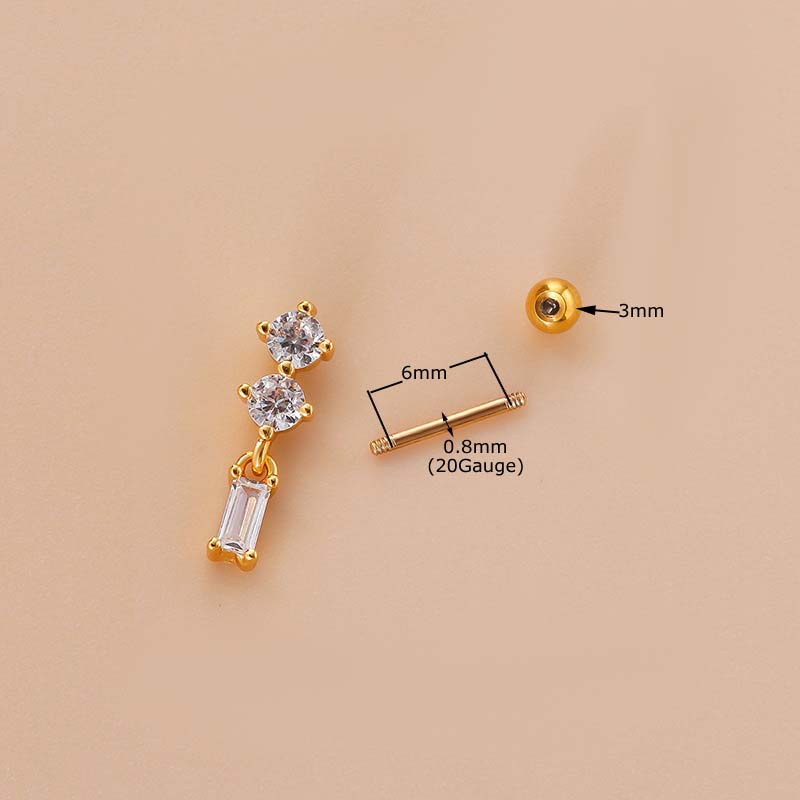 1 Pc Anting Stud Tindik Bentuk Bunga Kupu-Kupu Besar Bahan Stainless Steel 20Gaue