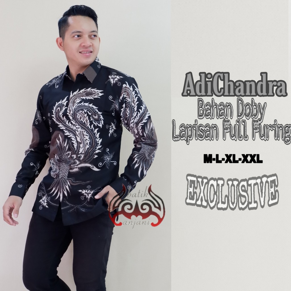 ADICHANDRA Kemeja Batik Pria Full Furing Bahan Katun Dolby