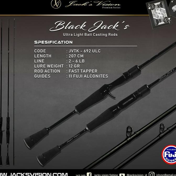 Kualitas Terbaik] Jack'S Vision Black Jack Jvtk - 692 Ulb | 2 - 8 Lb ( Baitcasting Type)
