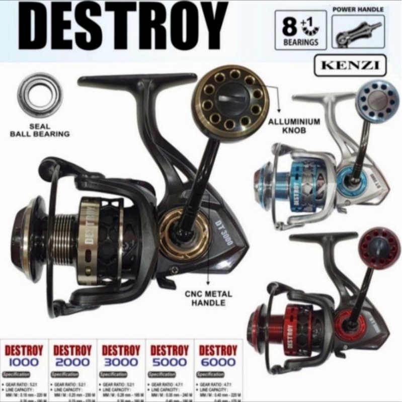 REEL KENZI DESTROY 1000/2000/3000/5000/6000 POWER HENDEL