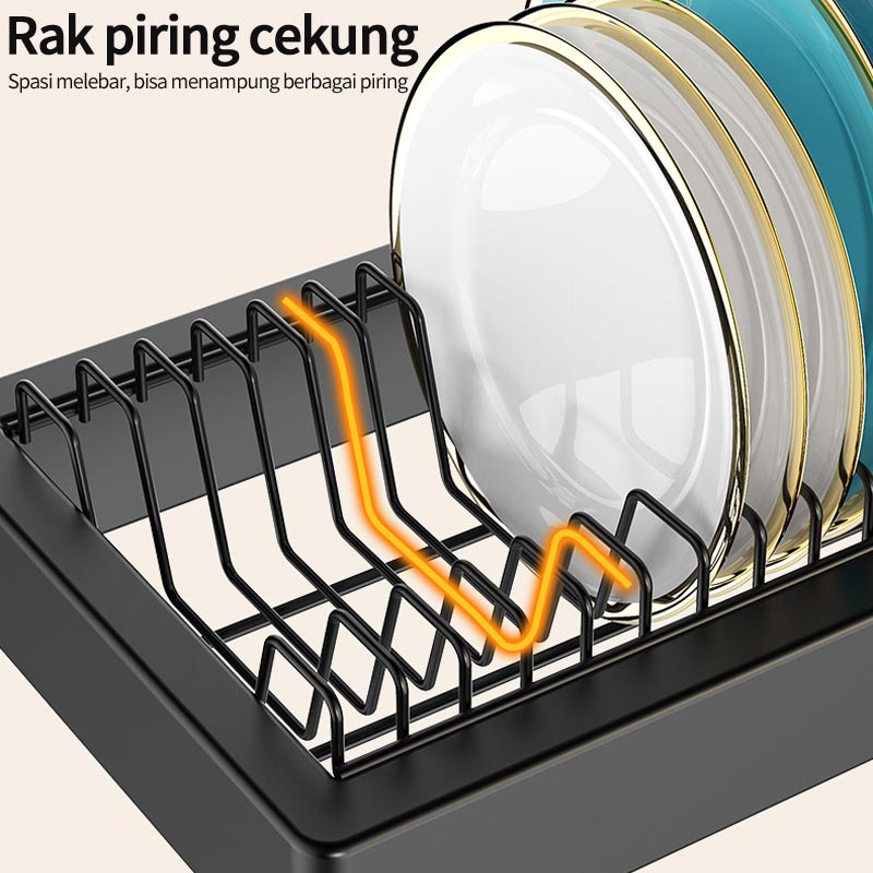 Rak Wastafel Dapur Rak Cuci Piring Multifungsi Stainless Steel Rak Dapur