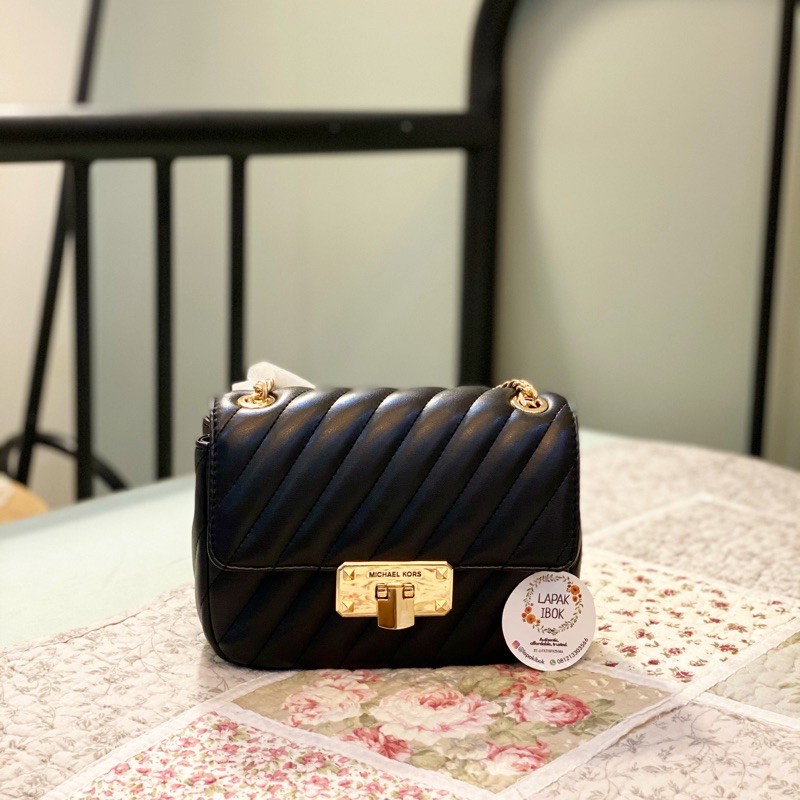 MK Peyton Small Convertible Bag Black GHW