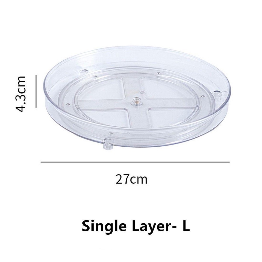 Solighter Turntable Tray New Kosmetik Transparan Kotak Penyimpanan Kreatif