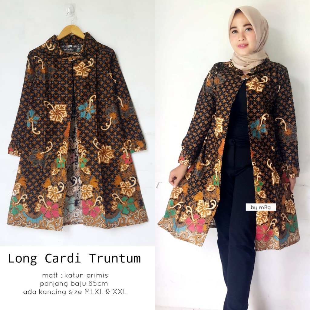 15 Trend Terbaru Long Cardigan  Batik Model Cardigan  