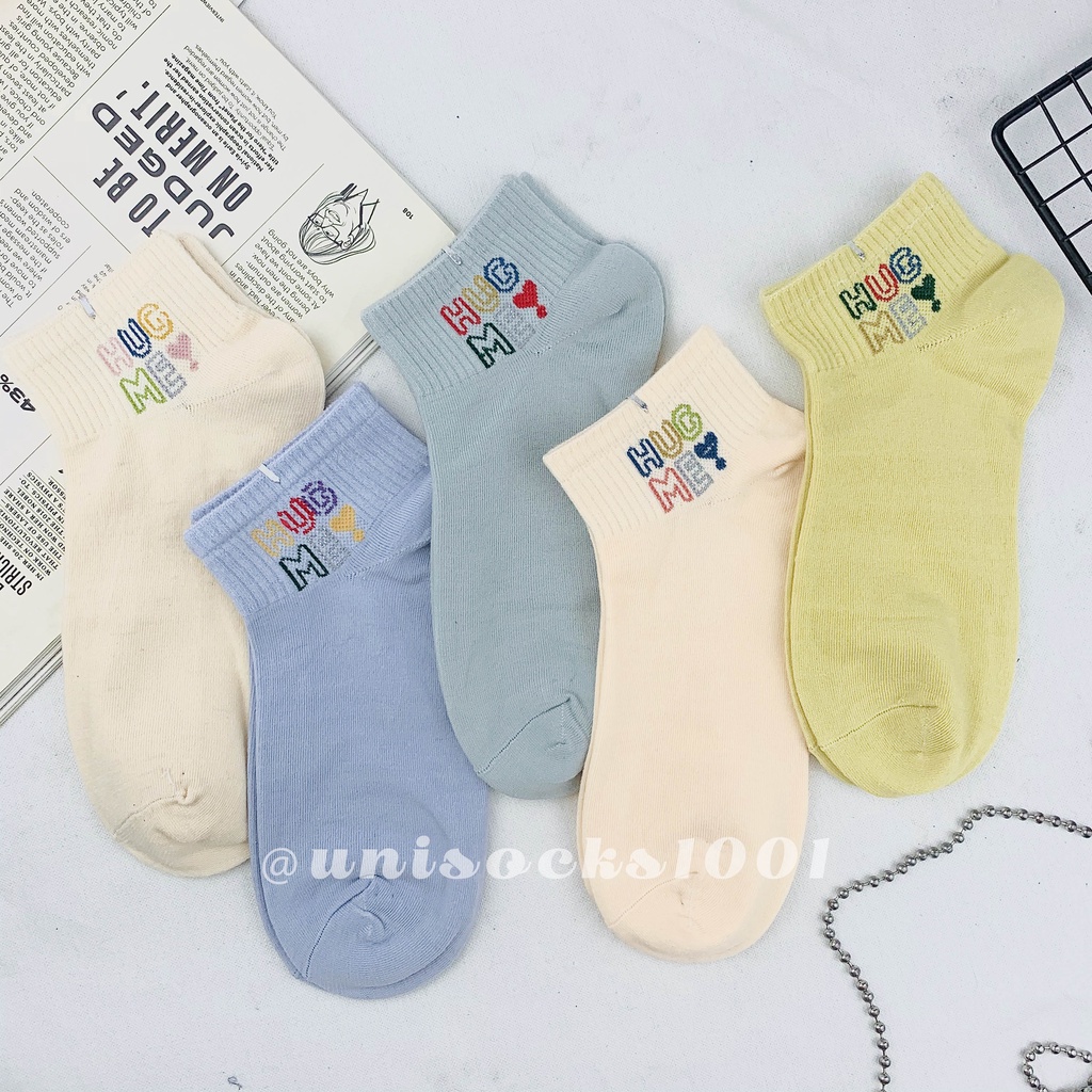 Import Kaos kaki pendek cewe wanita motif lucu 3D karakter pendek woman socks ankle sock tebal bermotif kualitas premium-HUG ME E