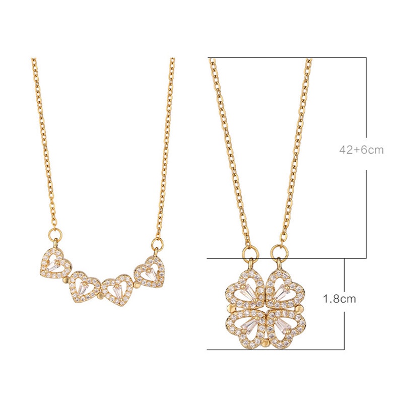 Kalung Magnetik Bentuk Daun Clover Untuk Hadiah