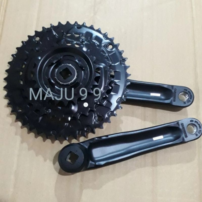 Gir Shimano Crankset Crank set Sepeda Mtb Shimano Altus M-371 44-34-22T Original