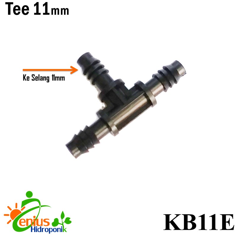 Tee 11 mm / Connector / Konektor Cabang 3 Selang PE 11 mm