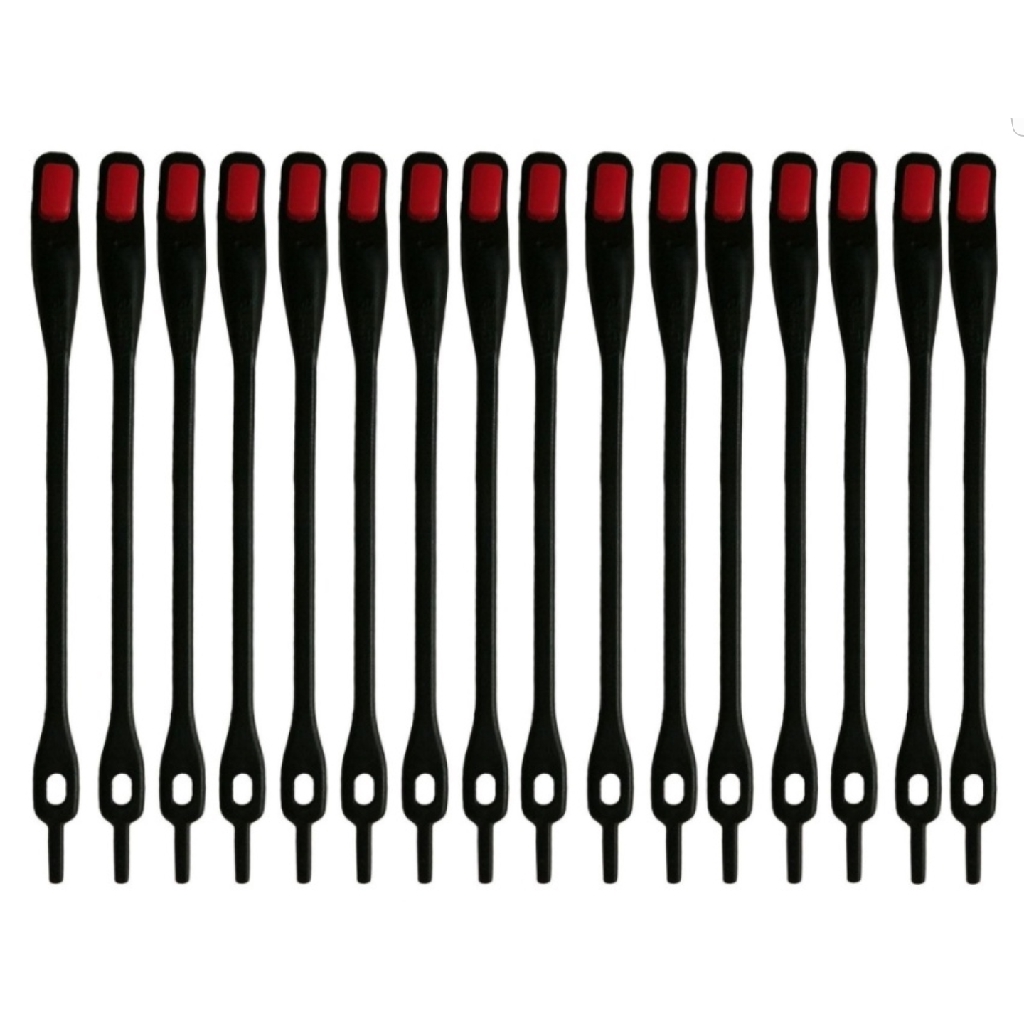 HILACES BASIC Lazy Shoelace Tali Sepatu Silikon tali sepatu karet (8PCS/PACK)-BLACK/RED