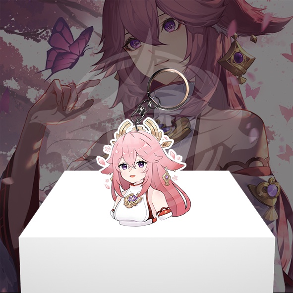Gantungan Kunci Gantungan HP Anime Game Genshin Impact Yae Miko - Ganci Akrilik - Keychain Acrylic