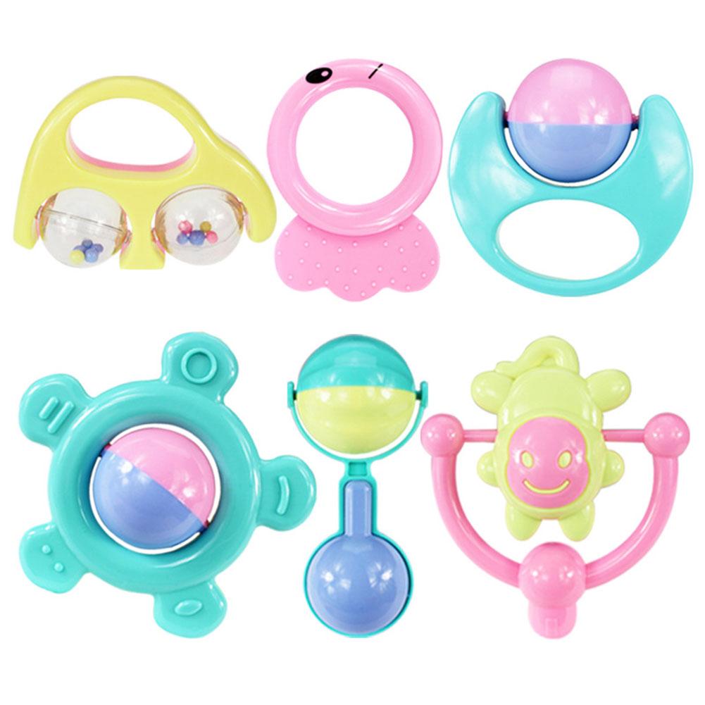 6Pcs Set Mainan Kerincingan Genggam dengan Gambar Kartun 6Pcs Set Mainan Kerincingan Genggam dengan Gambar Kartun