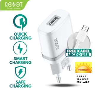 Charger Robot RT-K7 5V1A With Micro USB Cable 1M - Robot Charger RT K7 ORIGINAL