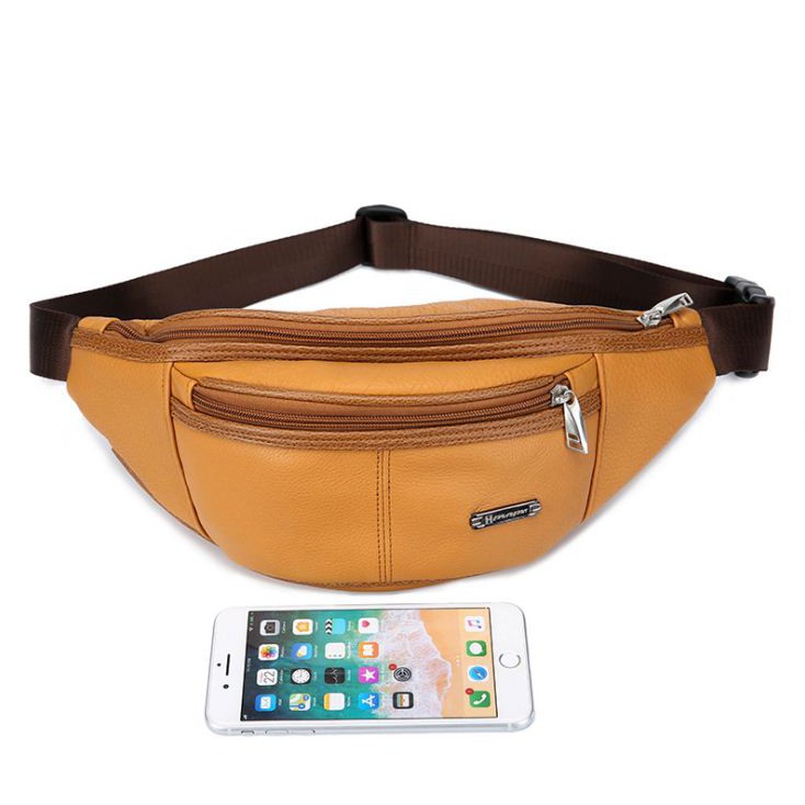 Tas Pinggang Waistbag Selempang Kulit Asli Import