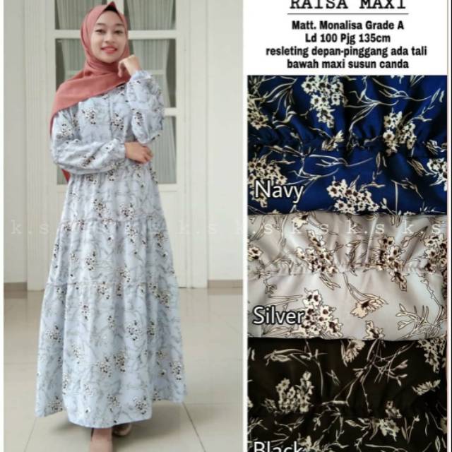 Dress raisa maxi terbaru motif bunga